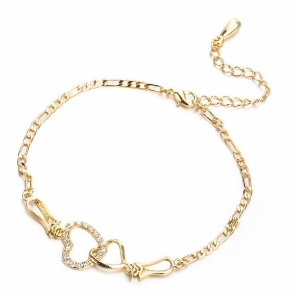 Copper Bracelet Heart Crystal Zircon Bracelet For Woman - Picture 3 of 6